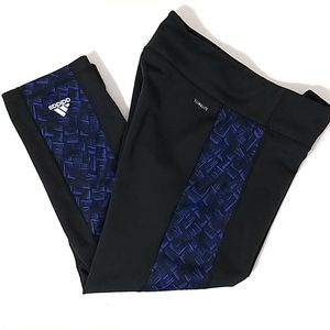 Adidas Climalite Capri Leggings Black Blue M